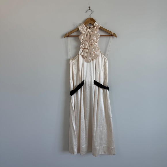 3.1 Philip Lim Dresses & Skirts - 3.1 Philip Lim Silk Ruffled High Neck Midi Dress in Cream Size 6